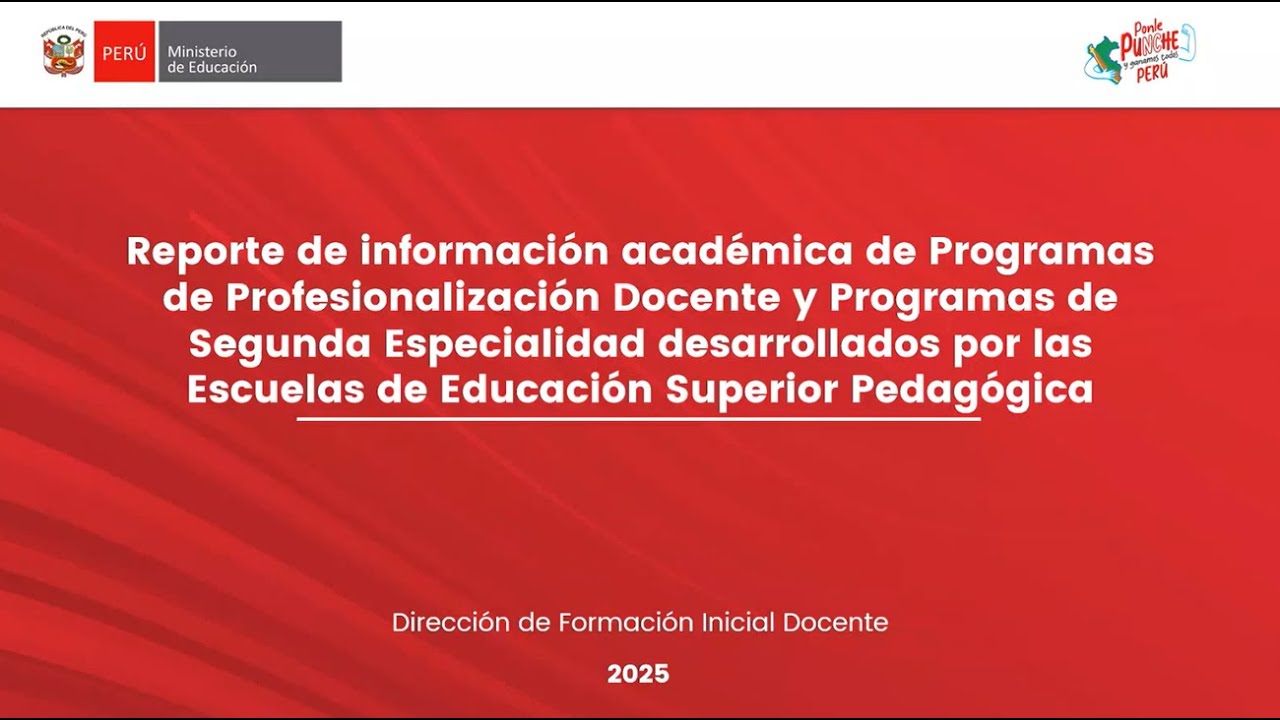 Reporte de información académica de Programas de Segunda Especialidad desarrolladas por las EESP