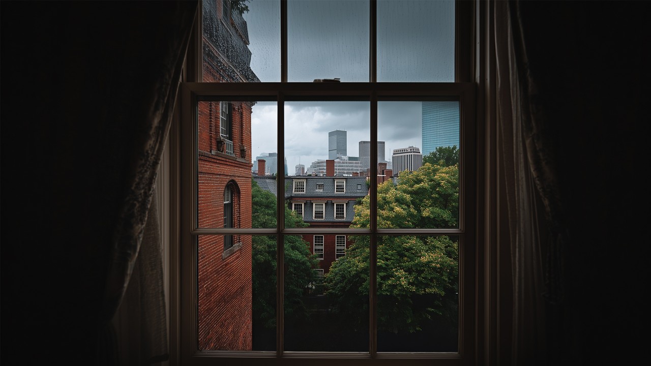 Relaxing Summer Rain In Boston🌧️ Rain Ambience For Reading, Sleeping, Etc.