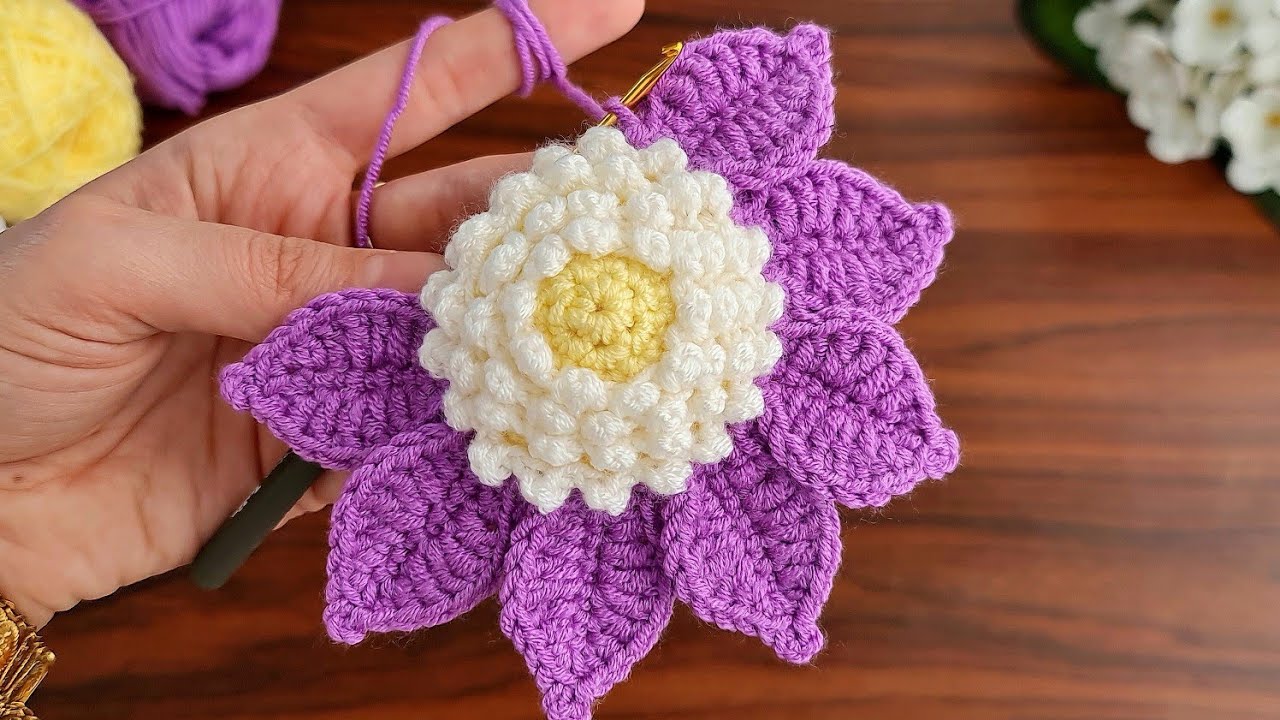 SUPER BEAUTIFUL😉MUY BONİTO ✔ Super easy very useful crochet flower making.