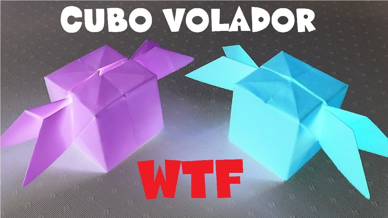 Cubo volador con alas - Papiroflexia