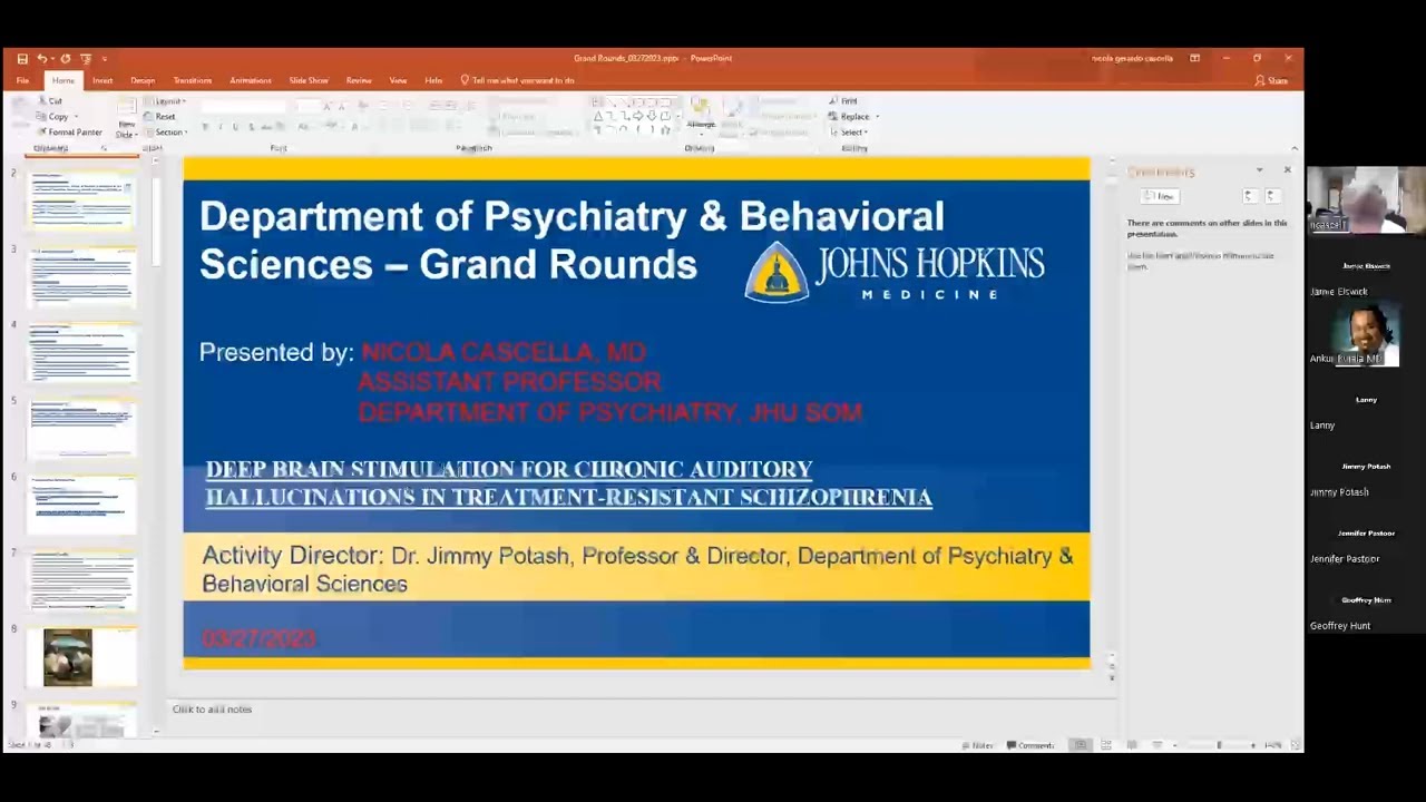 Johns Hopkins Psychiatry Grand Rounds | Nicola Cascella, M.D.
