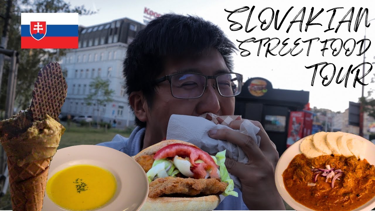 SLOVAKIAN STREET FOOD TOUR 🇸🇰 - Schnitzel Burger, Garlic Soup, Goulash in Bratislava, Slovakia!