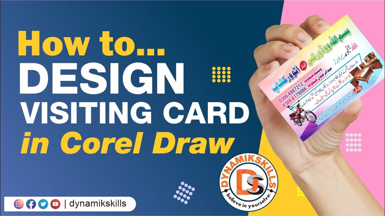 How to Design Urdu Visiting Card in Coreldraw for Wood Works
