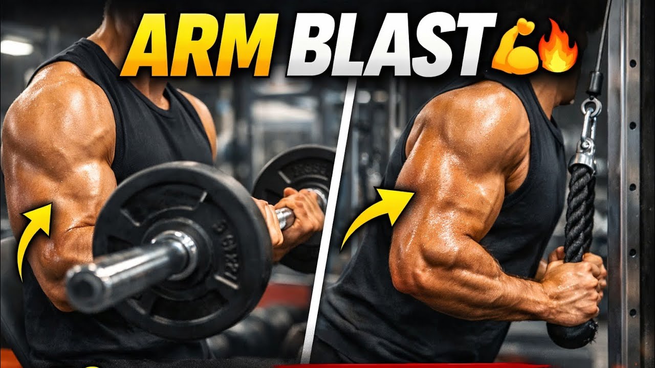 “ARM BLAST 💪 50KG Barbell Curl + Tricep Pump | Full Arm Workout”