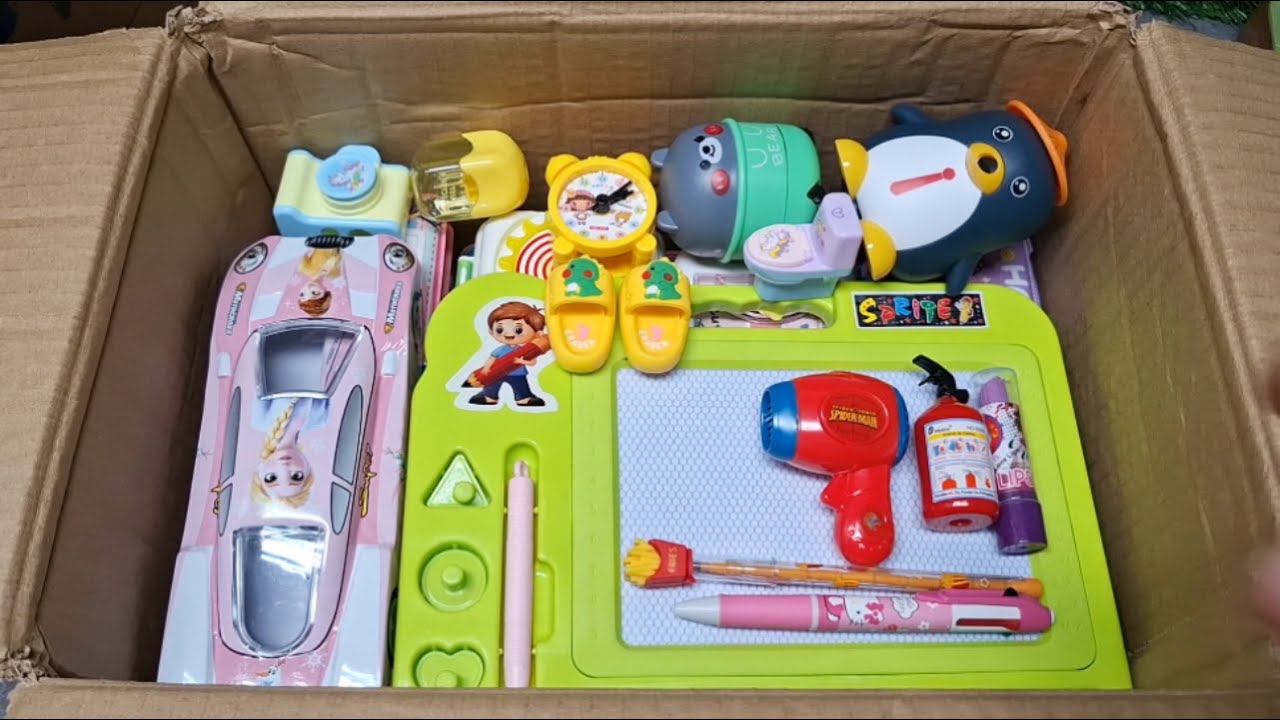 Unboxing Cutie Stationery,📚 Panit Marker, Magic Pen, Clay, Plastic Crayons, Washable Pen, Oil Pastel