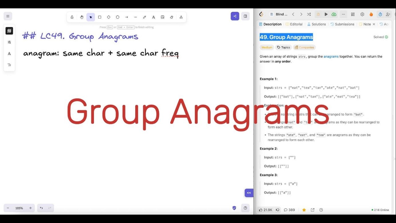Group Anagrams - Hashmap - Leetcode 49 - Python