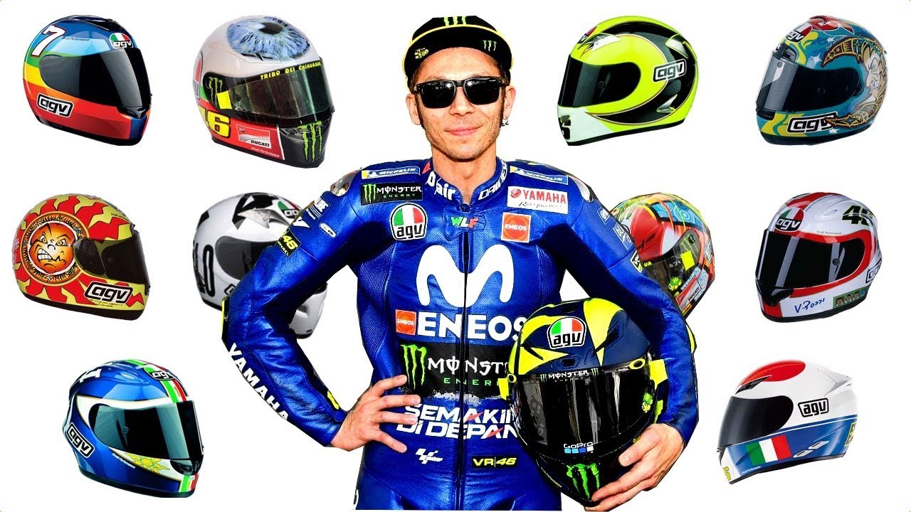 CAPACETES DO VALENTINO ROSSI 1996 - 2018