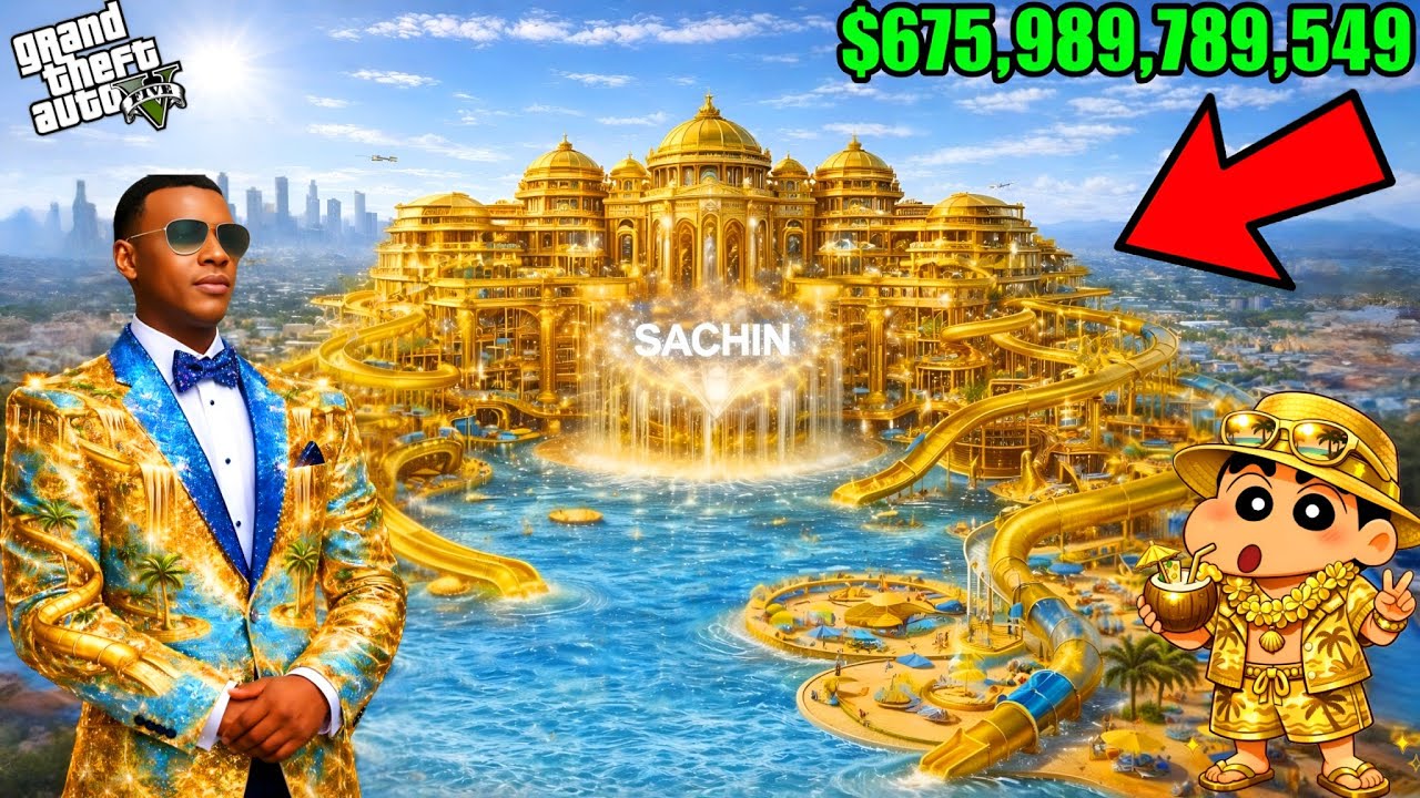 Franklin Or Shinchan Touch Anything Become Diamond Gold in GTA 5