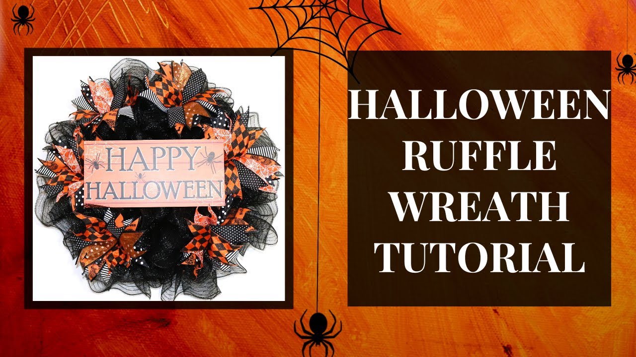 HALLOWEEN WREATH TUTORAIL, MESH WREATH TUTOIRAL, HOW TO MAKE A WREATH WITH SIX RIBBONS, FALL WREATH