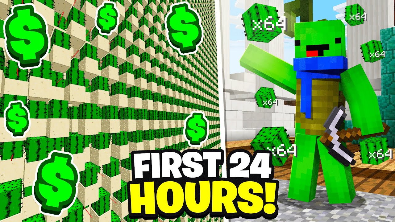THE FIRST 24 HOURS OF MINECRAFT SKYBLOCK *ISLAND TOP*