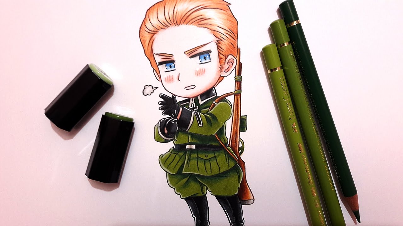 Speed Drawing Chibi Germany || Hetalia