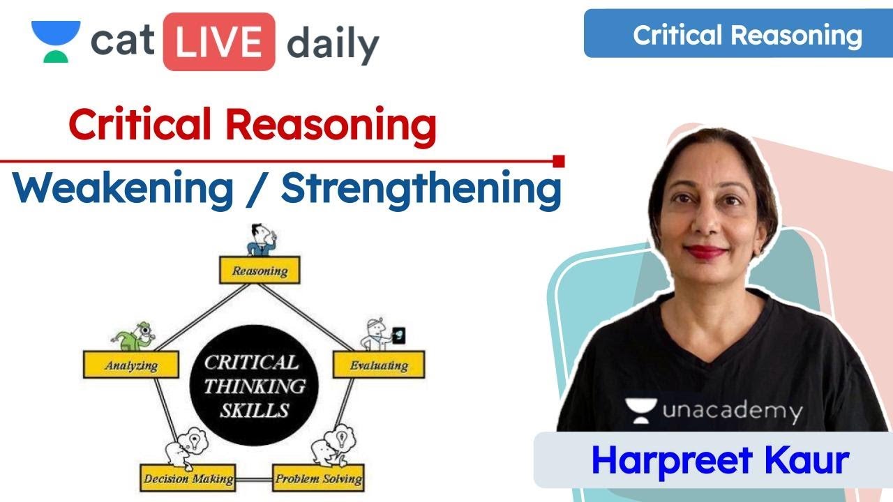 CAT: Weakening / Strengthening | Critical Reasoning | Verbal Reasoning | Unacademy CAT | Harpreet