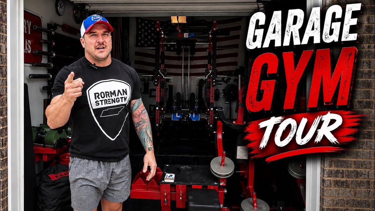 Powerlifting & Strongman Garage Gym Tour | Rorman Strength | Megalith Handles | Home Gym | Rep | DIY