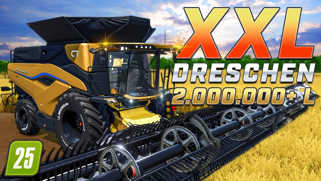 LS25 🌾 XXL DRESCHEN mit 40 SPIELERN 🚜 2.000.000+ LITER [RIVERBEND SPRINGS]