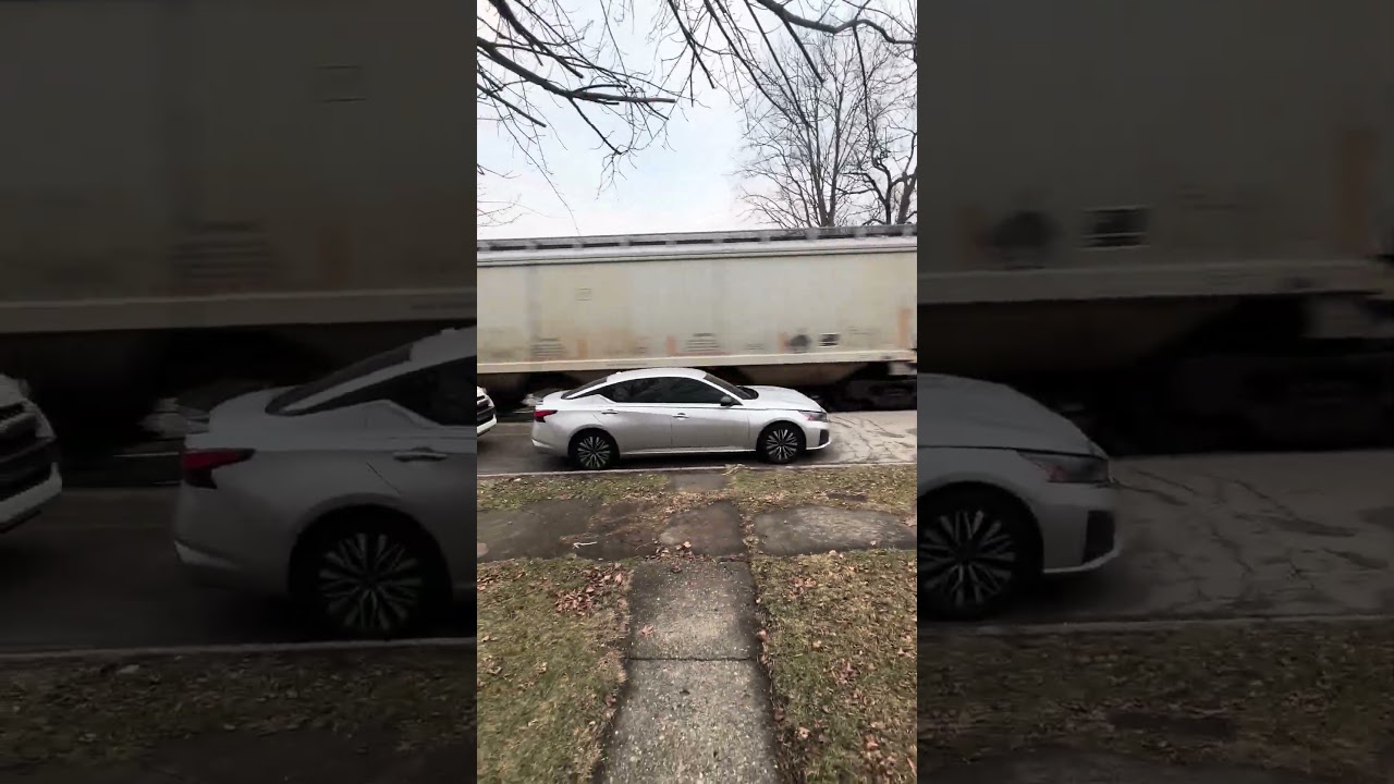 A train running down the road @ my mom’s house. Elwood Indiana