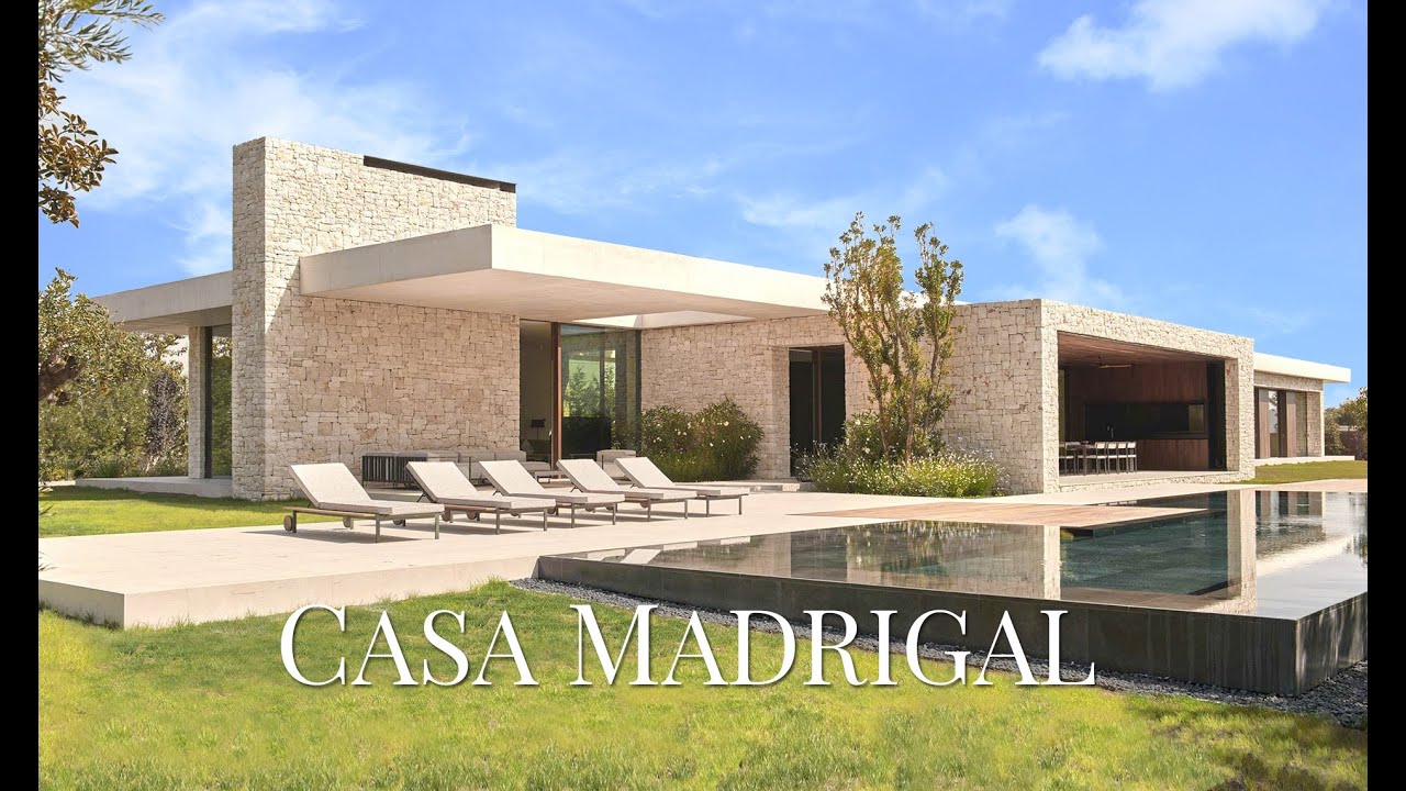 Contemporary House Design |  Modern Home with Stone Facade and Seamless Indoor-Outdoor Living