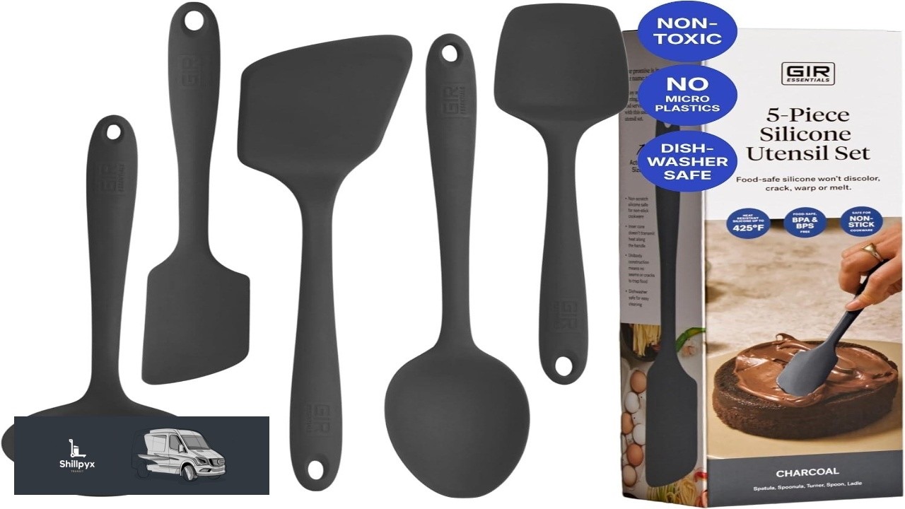 GIR 5 Piece Silicone Kitchen Utensils Set Non Toxic Cooking Utensils for Cooking
