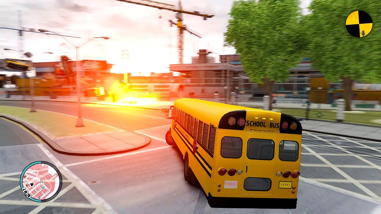 GTA 4 Crazy School Bus Crashes Ep.41