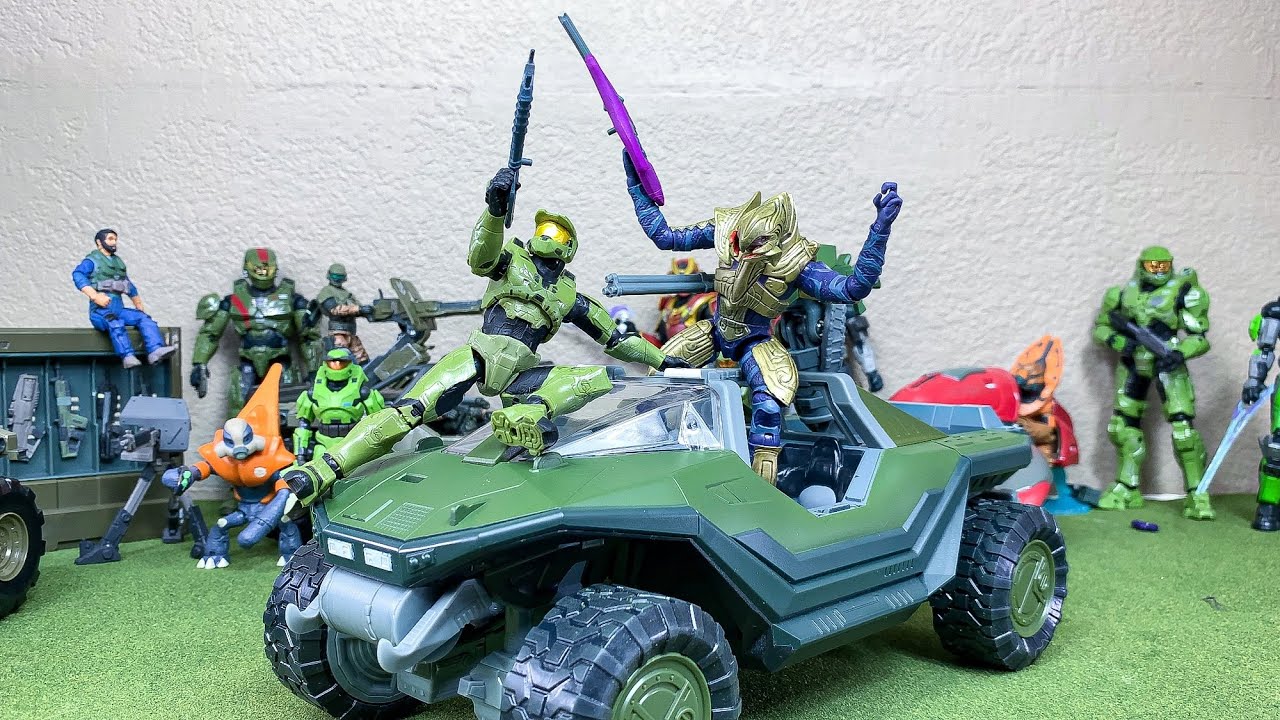 Gamestop Exclusive Warthog with Arbiter and Master Chief unboxing and review from Jazwares