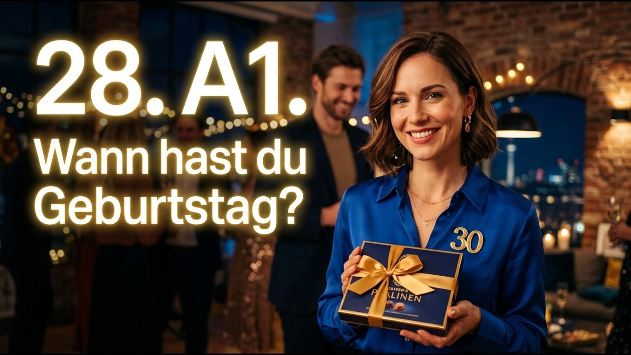Learn German A1: Flirting, Birthdays & Small Talk! 🥂🇩🇪 (Eleni's Big Night)