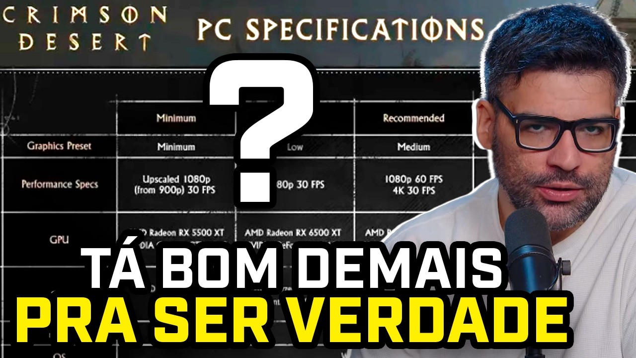 OS REQUISITOS MÍNIMOS de CRIMSON DESERT são IMPRESSIONANTES!! #FGN