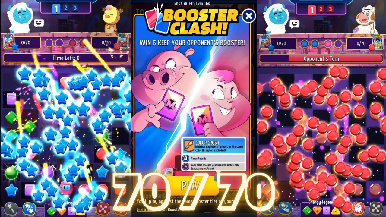 70/70 Booster Clash, 3 Wins in a Row, Billie Boom Gameplay, LEGENDARY PK GAME, Match Masters
