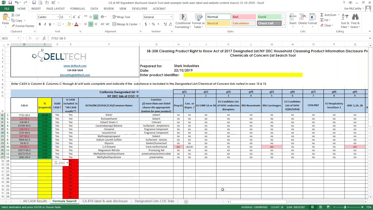 Ingredient Disclosure Solution for California Cleaning Product Right To Know Act (Dell Tech)