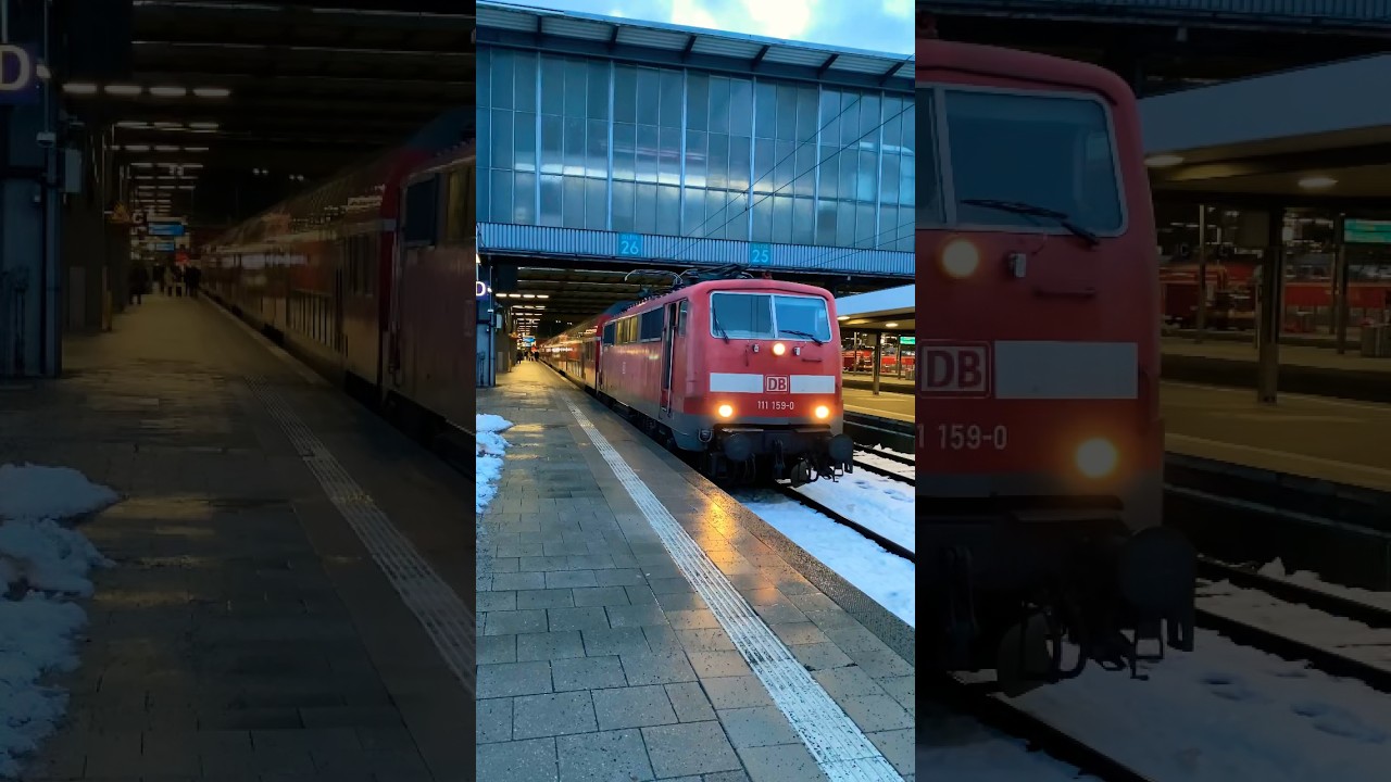 Der „neue“ RE2 mit alten Dostos und Br 111 fährt in München Hbf nach Hof Hbf aus