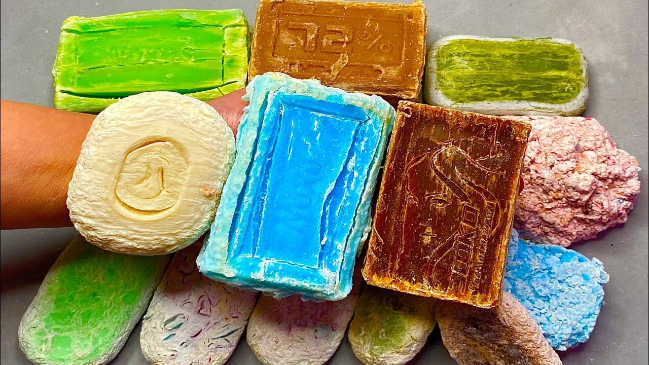 CUTTING OF DRY SOAKED, CRACKED SOAP : ASMR DRY SOAP CUTTING