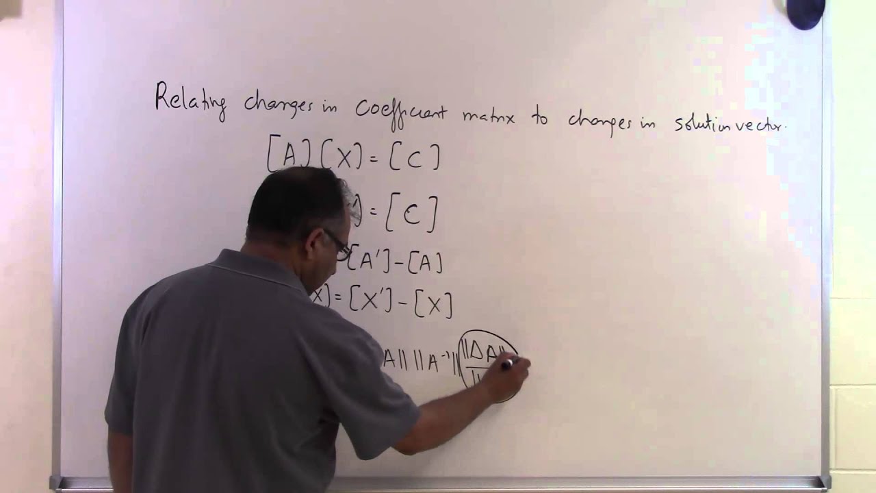 Chapter 04.09: Lesson: Relating Changes in Coefficient Matrix to Changes in Solution Vector