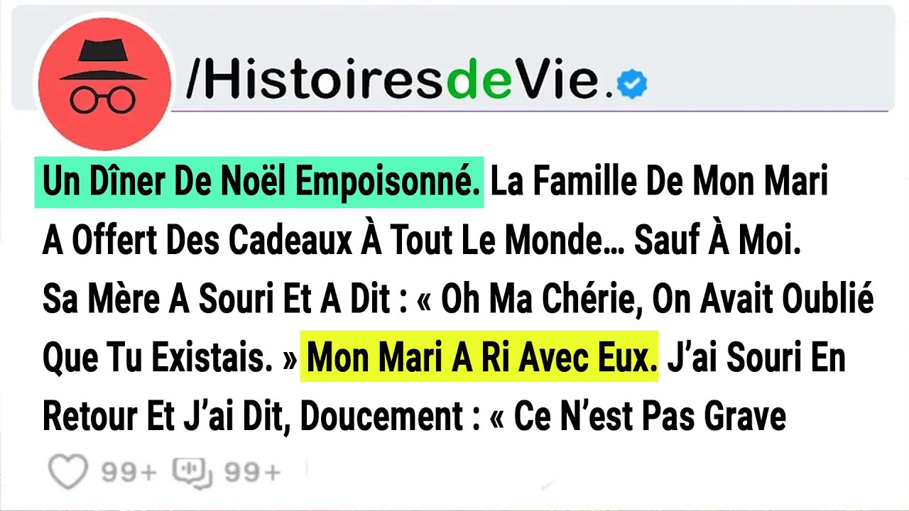 Un Dîner De Noël Empoisonné. La Famille De Mon Mari A Offert Des Cadeaux À Tout Le Monde… Sauf À Moi