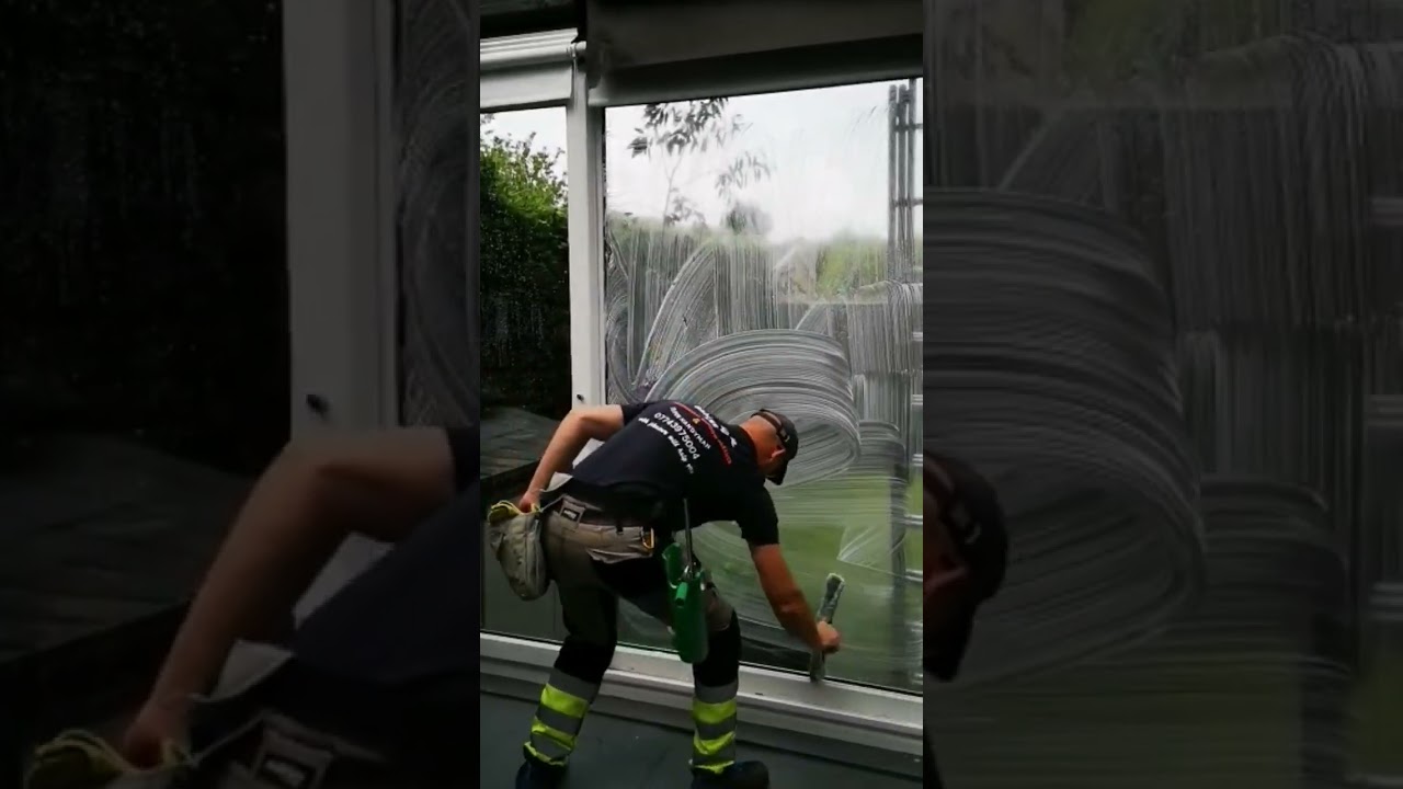 Interior window cleaning. Traditional window cleaning.   #windowcleaner #windowcleaning #unger