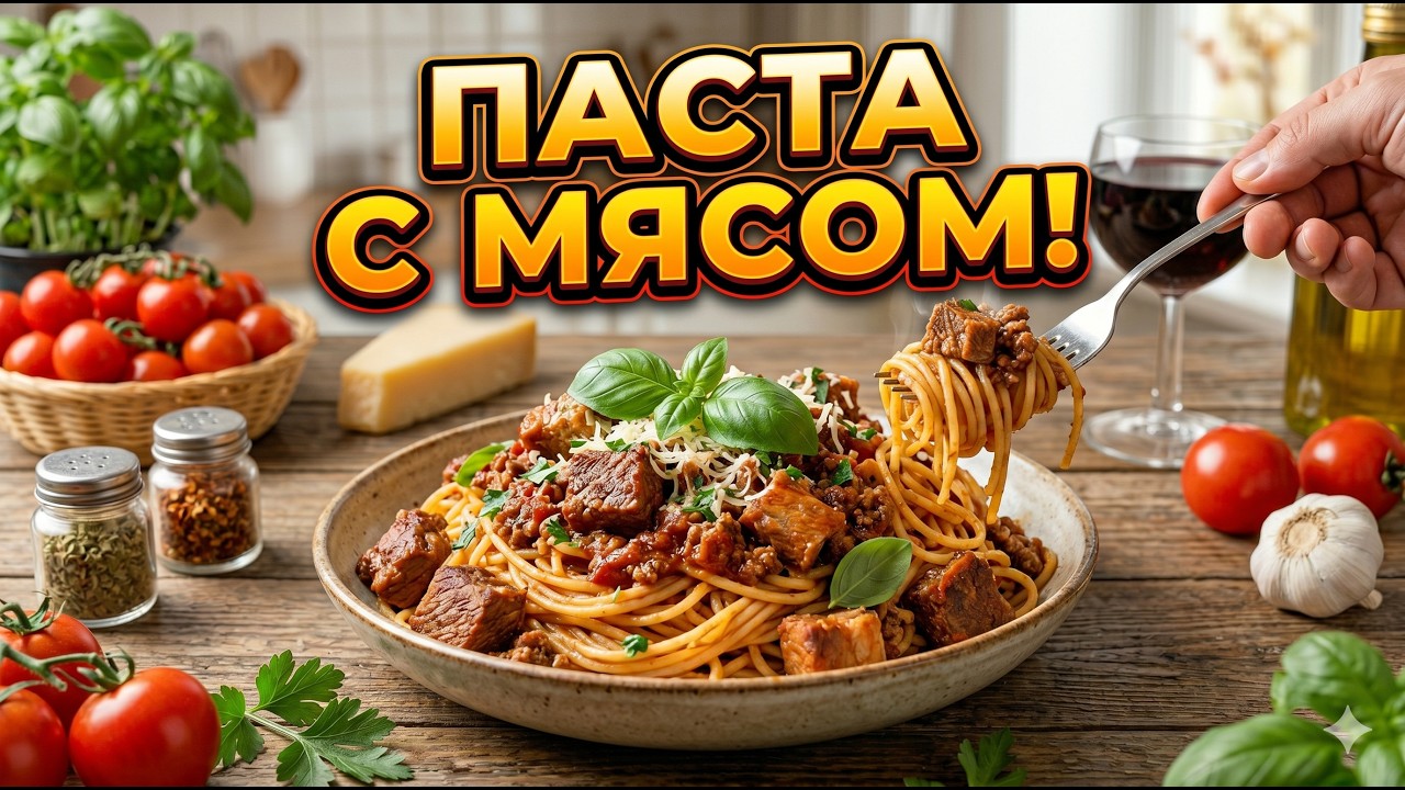 Pasta with meat! I was taught this delicious recipe in an expensive restaurant! I cook every day!
