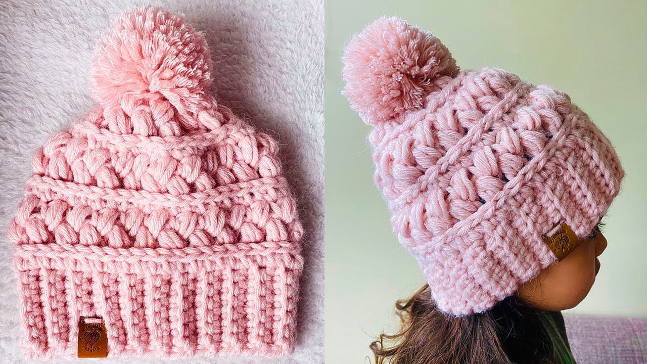 🌈Gorro a Crochet PUNTO PUFF EN RELIEVES (Todas las Tallas)