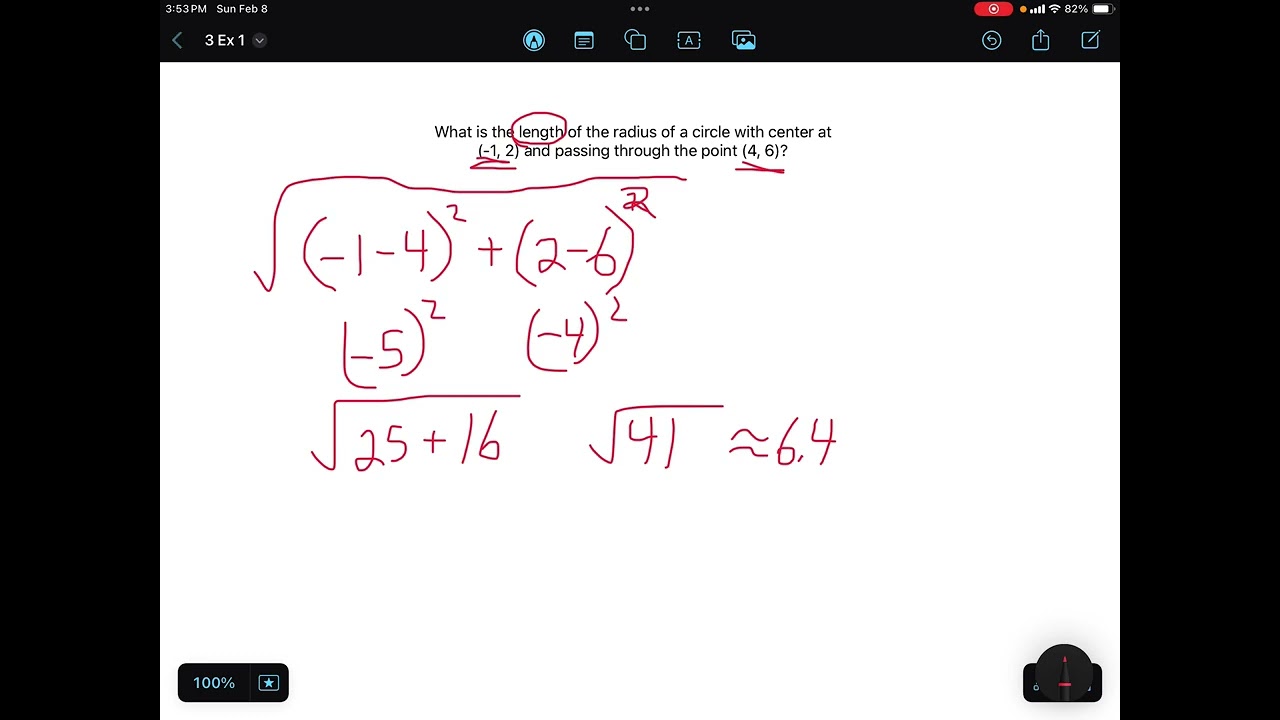 Distance and Midpoint Formulas and Circles