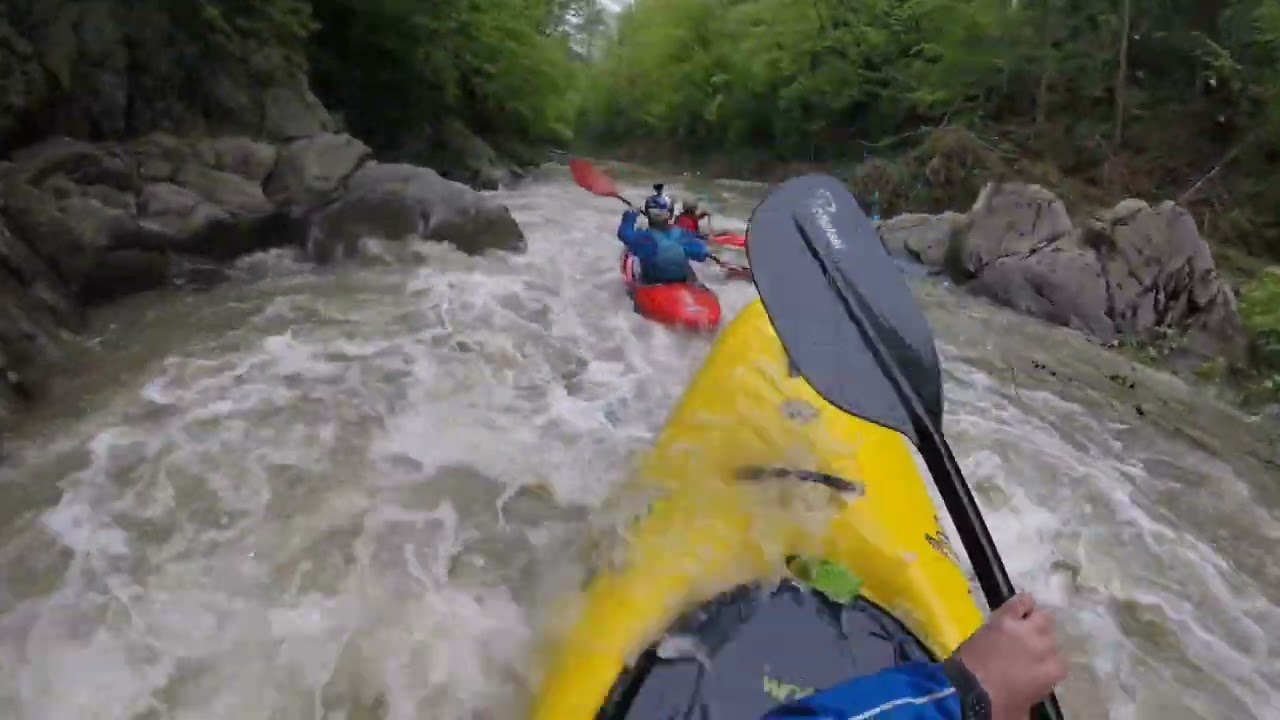 Whitewater kayaking on Tarcau river