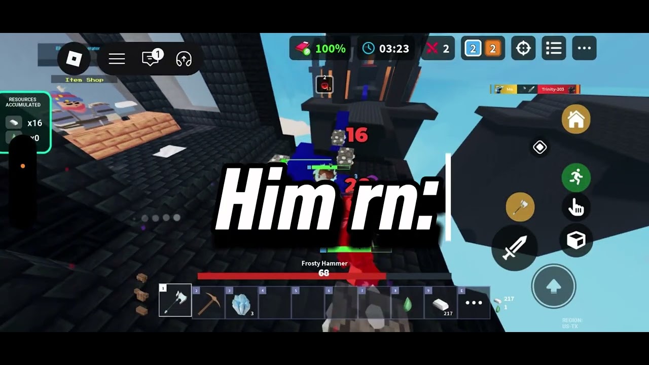 Playing bedwars (my teammate is megoakes4482) on YouTube go sub to him if u can