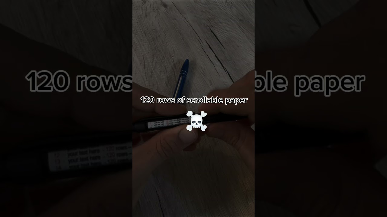 I&rsquo;ve invented a method for passing exams. Pen with 120 rows of scrollable thin paper 🤯