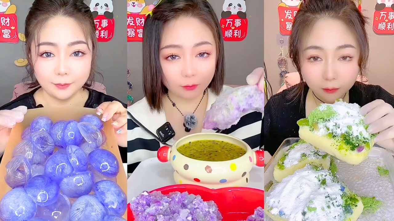 Frozen Purple Jelly Crunch Mukbang Feast