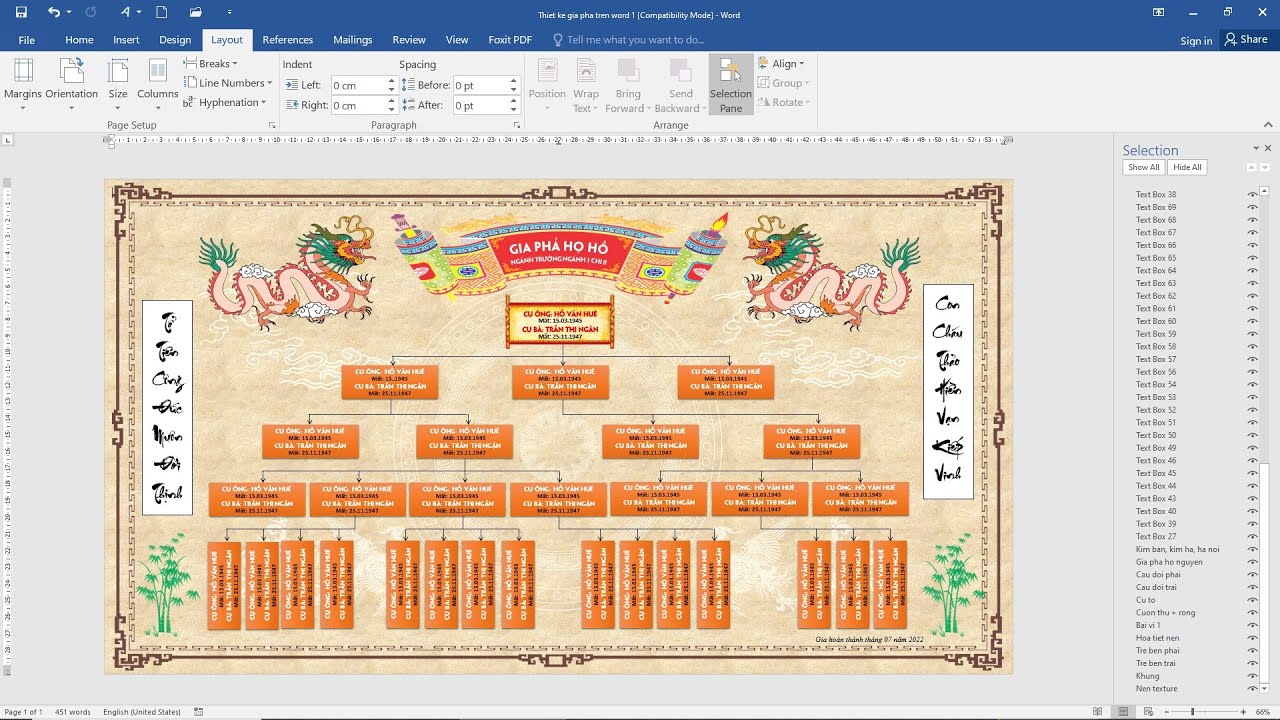Hướng dẫn thiết kế gia phả trên phần mềm Microsoft Word
