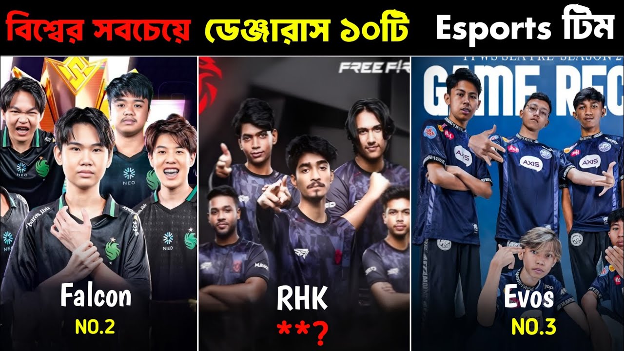 Free Fire বিশ্বের সবচেয়ে ডেঞ্জারাস ১০টি Esports টিম | Garena Free Fire