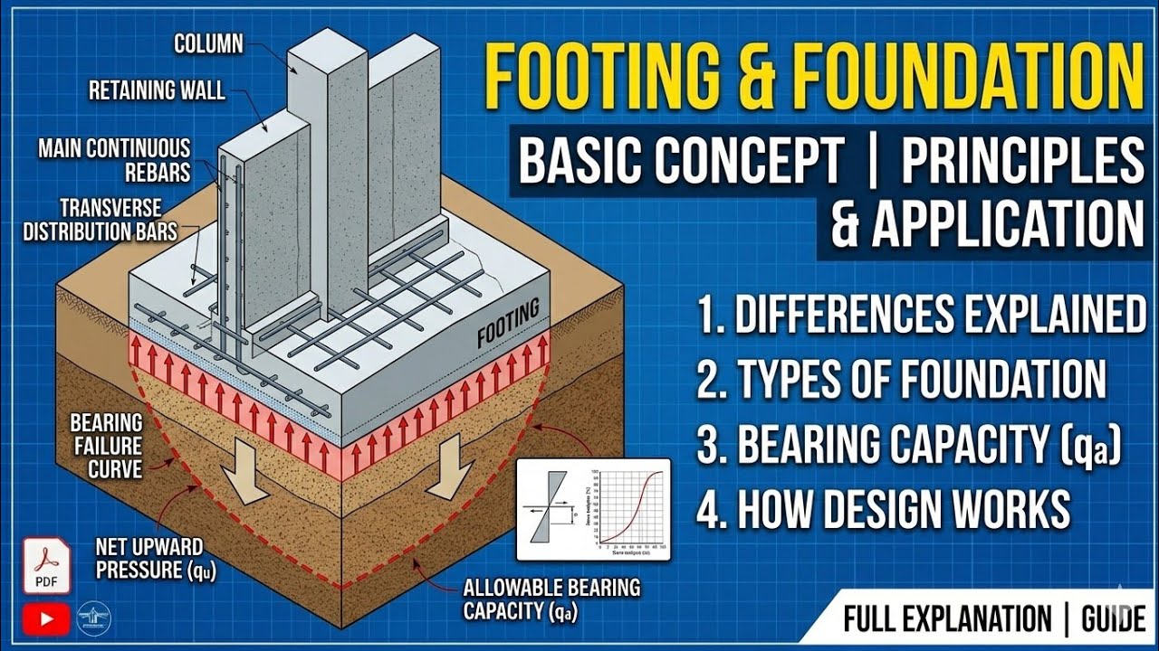 Footing & Foundation basic concept | class 01| reinforcement cement concrete | Bangla lecture 