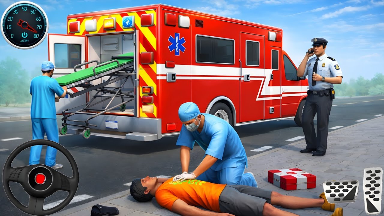 Ambulance City Rescue Simulator - 911 US Emergency Ambulance Driving 3D : Android Gameplay 