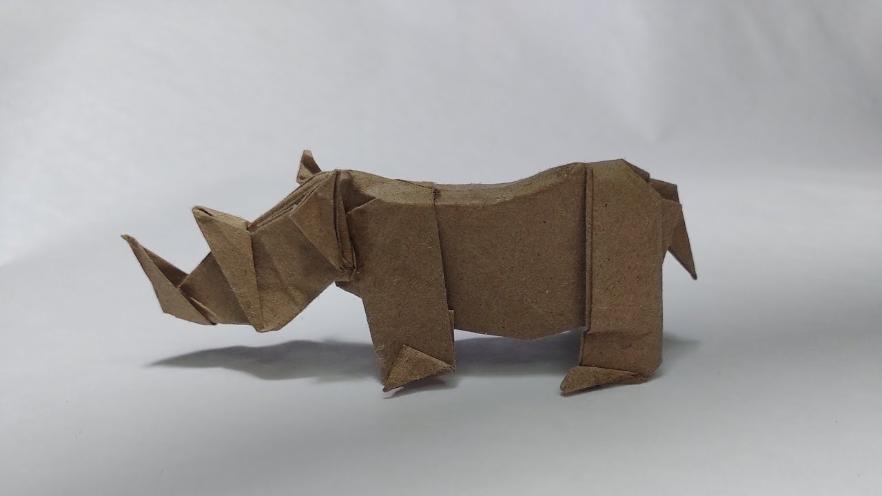 Rinoceronte de origami paso a paso (John montroll)