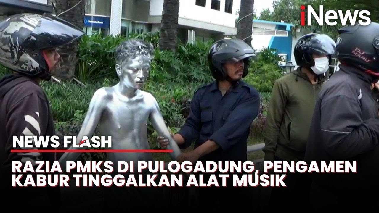 Pengamen dan Manusia Silver Kocar-kacir saat Razia PMKS di Pulogadung | News Flash