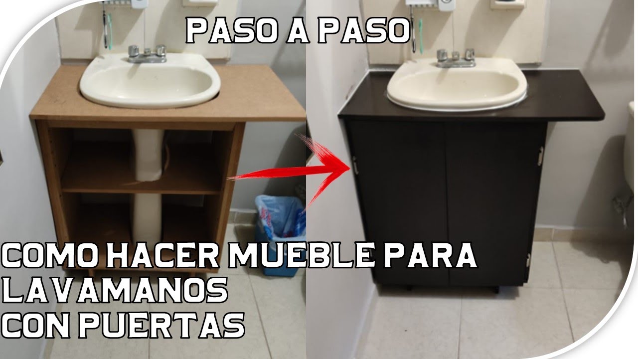 ARMAR MUEBLE PARA LAVAMANOS CON PEDESTAL DE MADERA MDF FACIL PASO A PASO... PINTURA E INSTALACION