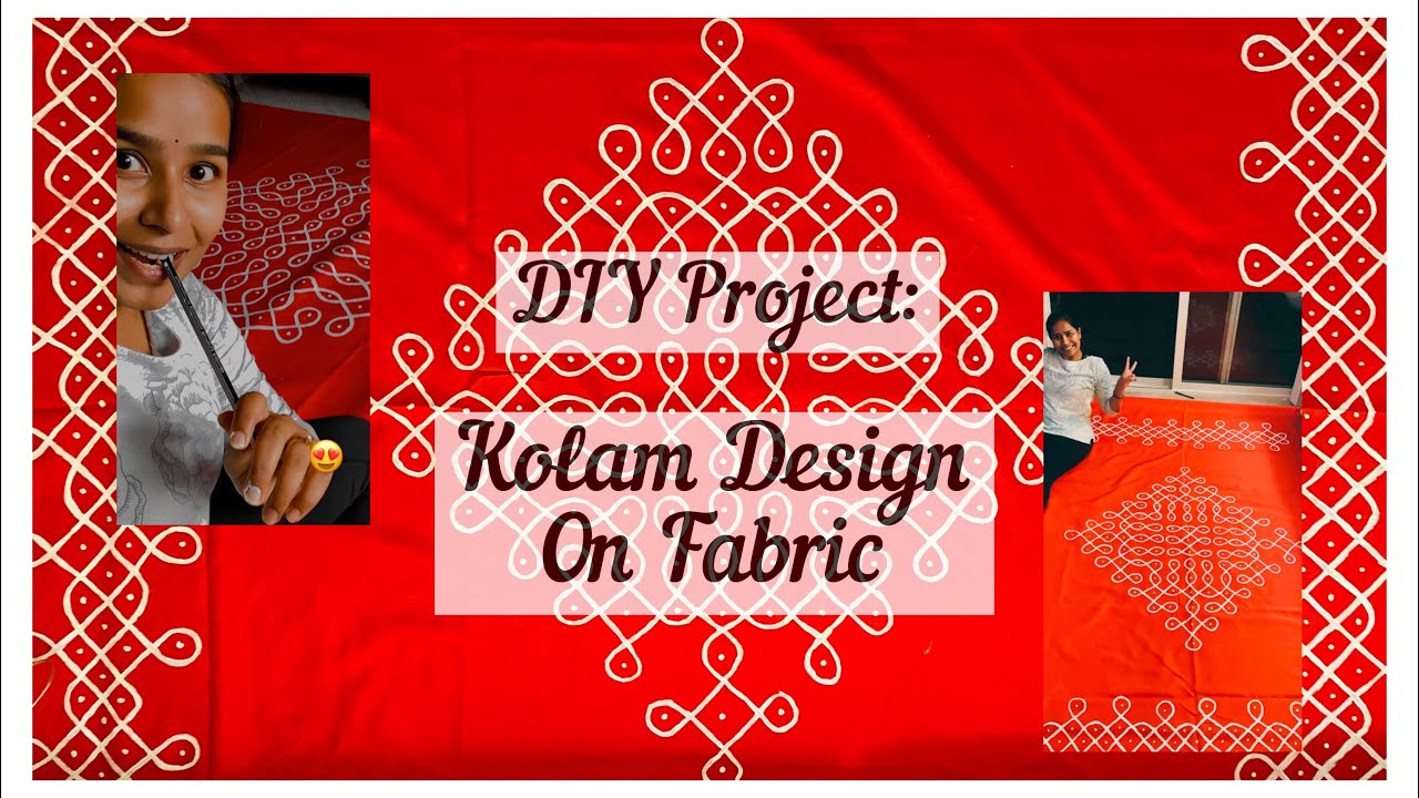 15$ లోపల బట్ట మీద kolam Design ఎలా వేయాలి ? || Kolam Design on Fabric || DIY Project || MaddyAjuu
