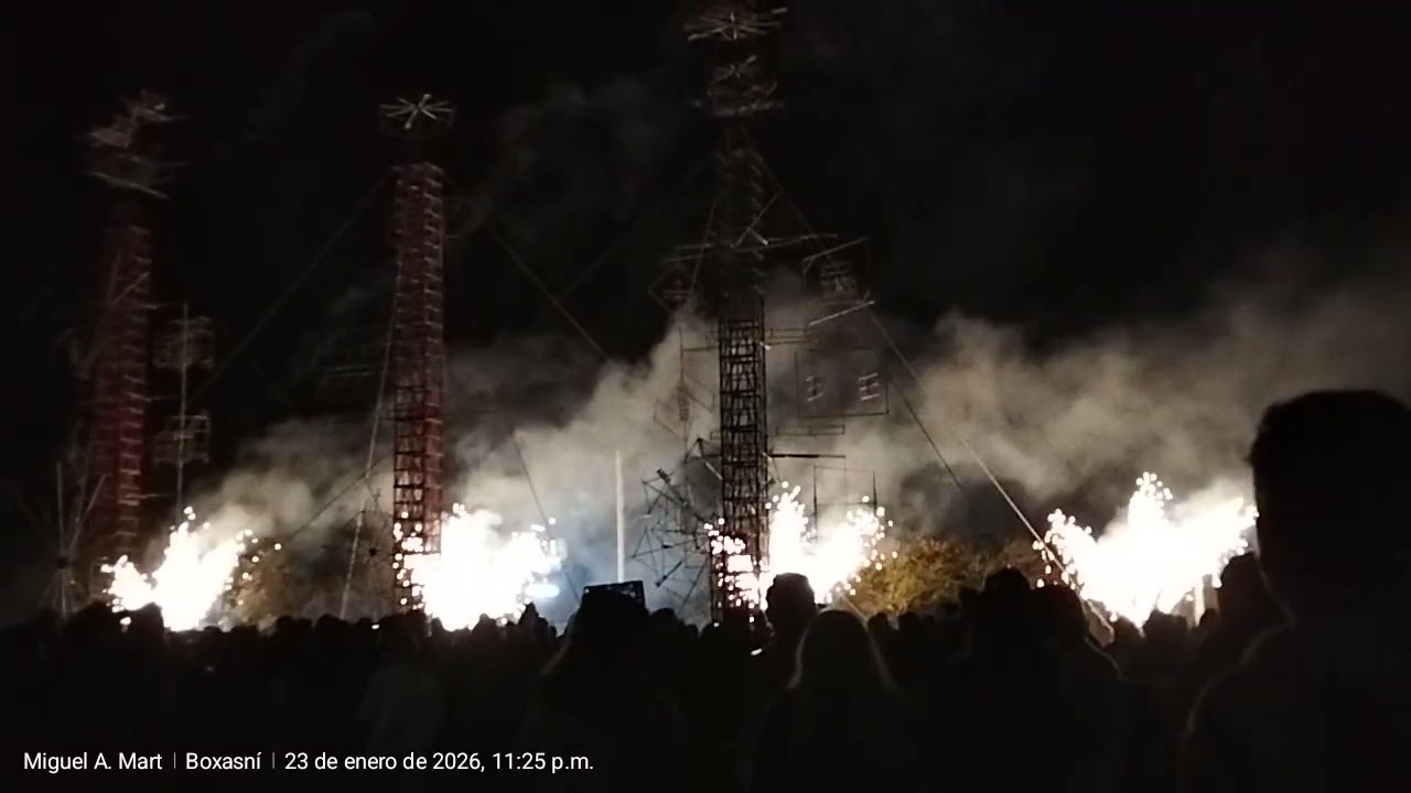 Piromusical en la fiesta de enero en Boxasni 