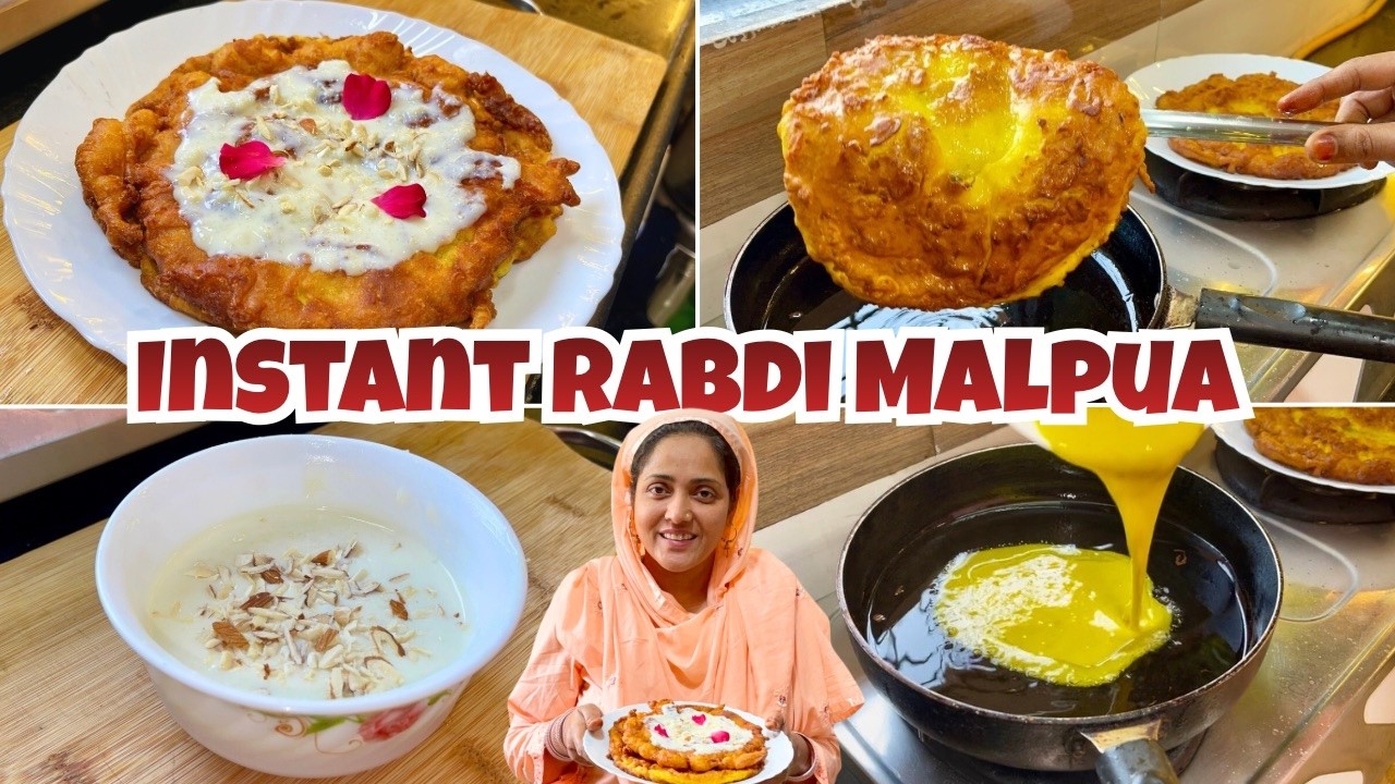 Mohammad Ali Road Style Malpua Rabdi | Instant Rabdi Malpua | Ramadan Iftar Recipe | मालपुआ रबड़ी