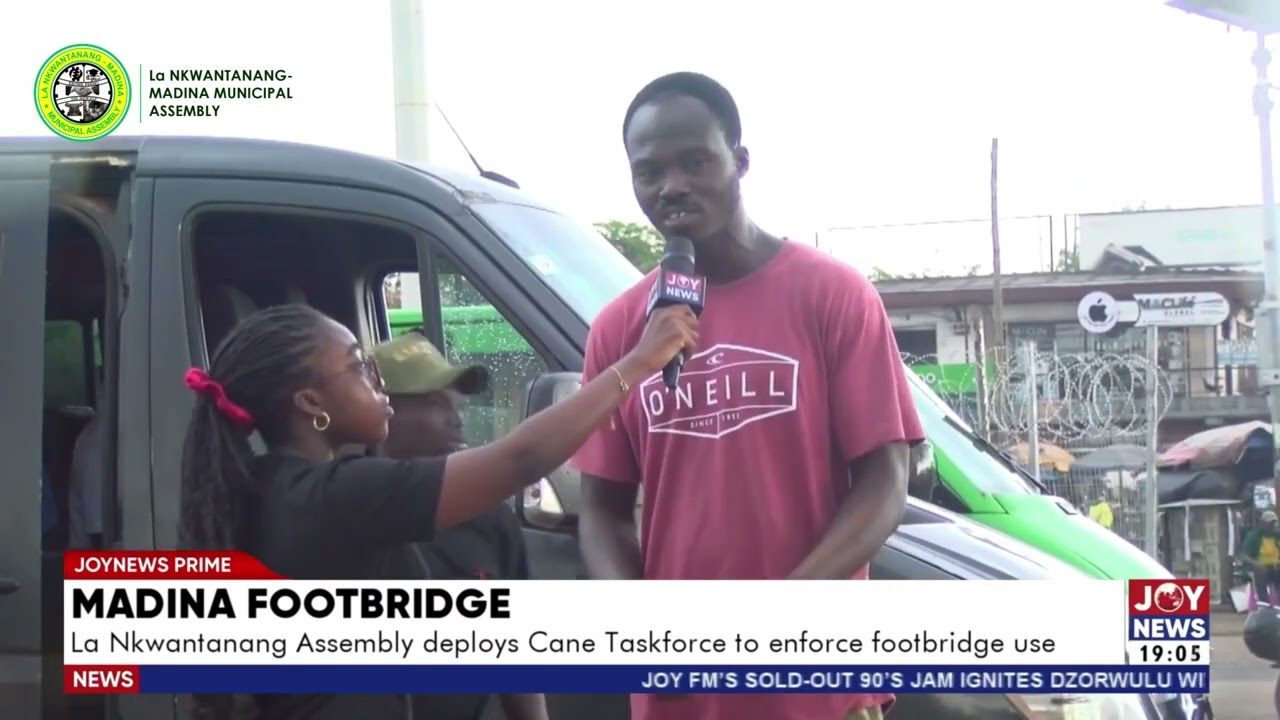 La Nkwantanang–Madina Municipal Assembly deploys Cane Taskforce at the Madina Footbridge